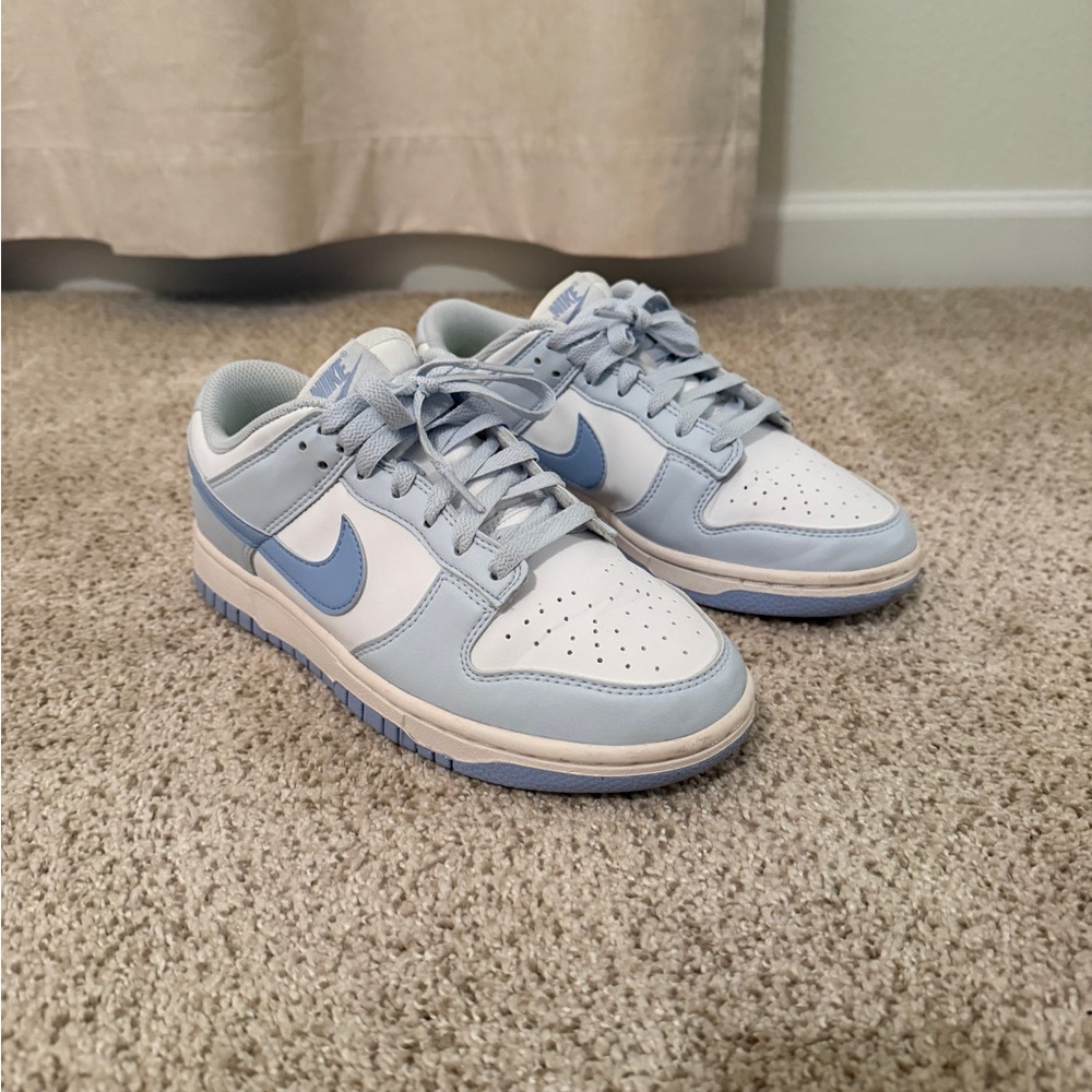 Nike Light Blue and White Dunks